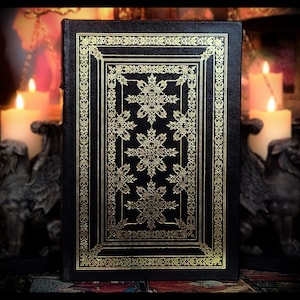 Frankenstein Book Full Leather 22K Gold Accents Gothic Horror Book Vintage Collectors Edition Dark Dracula Gift Collectors Mary Shelley