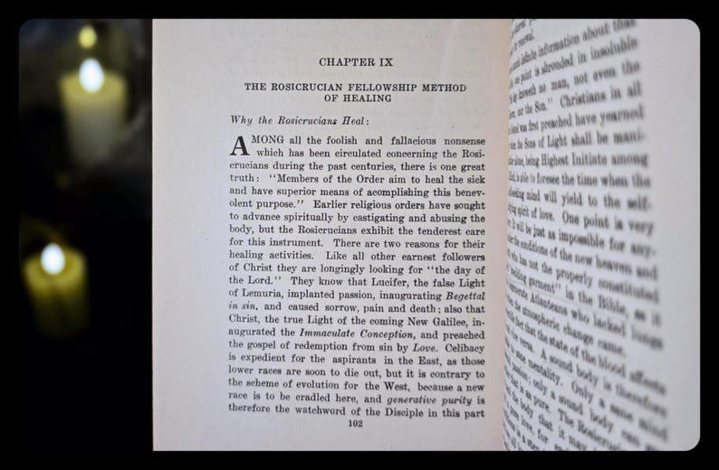 1938 Occult Health and Healing Rosicrucian Metaphysical Book Spiritual Astrology Vintage