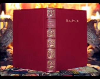Libro de Edgar Allan Poe de 1927, encuadernado en cuero: poemas raros y fotografías.