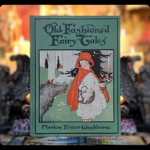 1928 Old Fashioned Fairy Tale Book Sleeping Beauty Red Riding Hood Antique Fairy Tales Little Red Riding Hood Mythology Grimm&#39;s Collectors