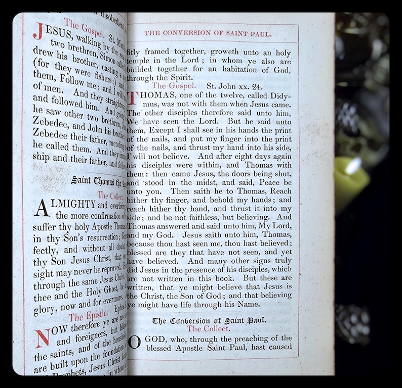 1849 Holy Prayer Book Old New Testament Spiritual Antique Catholic Christian Book Psalms