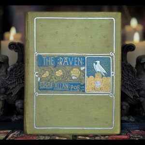 1884 THE RAVEN Edgar Allan Poe 1st US Edition Thus "Very Rare" Antique Vintage Edgar Allen Poe Book Poetry Gift Art Poem Poetry Book