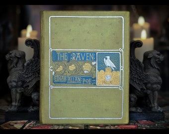 1884 THE RAVEN Edgar Allan Poe 1st US Edition Thus &quot;Very Rare&quot; Antique Vintage Edgar Allen Poe Book Poetry Gift Art Poem Poetry Book