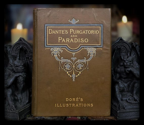 1893 Dante's Purgatory Book: Gustave Dore Illustrations, Antique
