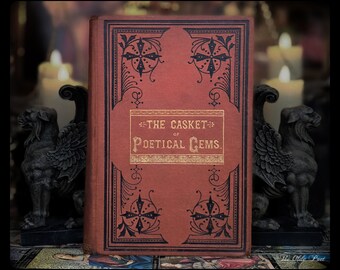 Libro de poesía de la primera edición de 1880: Poe, Dickens, Scott, Byron