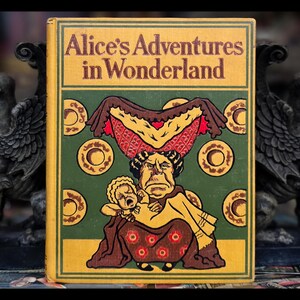 1896 ALICE IN WONDERLAND Book Vintage Antique Mad Hatter Gift FairyTale Adventures Through the looking glass collectors