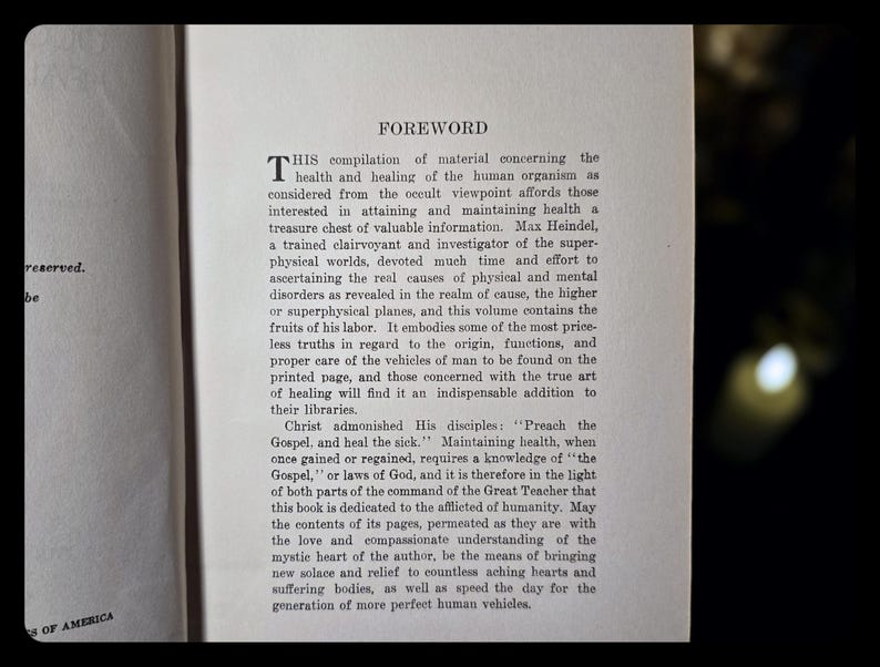 1938 Occult Health and Healing Rosicrucian Metaphysical Book Spiritual Astrology Vintage