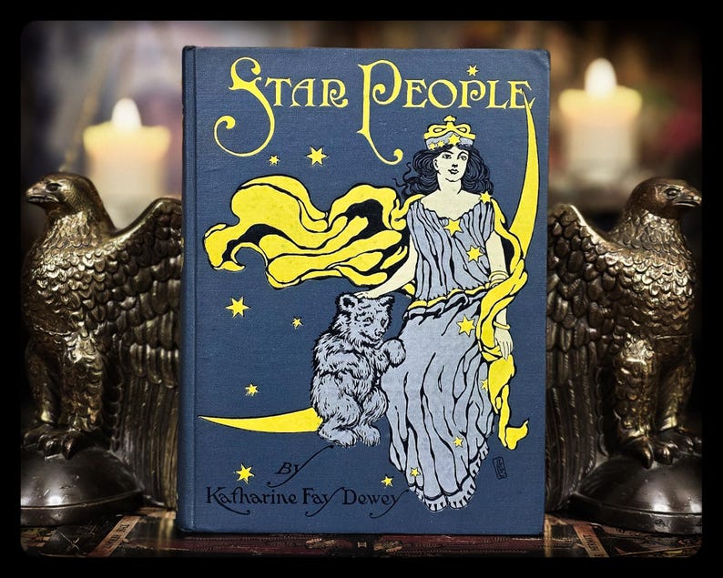 1910 Star People Fairy Tale Book Zodiac Astrology Antique Greek Mythology Book Astronomy Magic Art Artwork