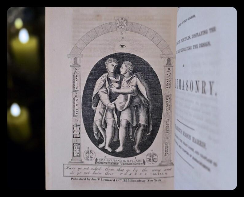 1855 Masonic Book Occult Enoch Secret Society Druid Antique Freemasonry Mythology Illuminati genre