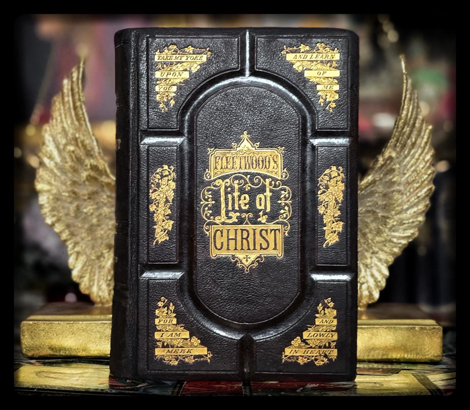 1872 Life of Jesus Book: Da Vinci & Dore Art, Antique Leather