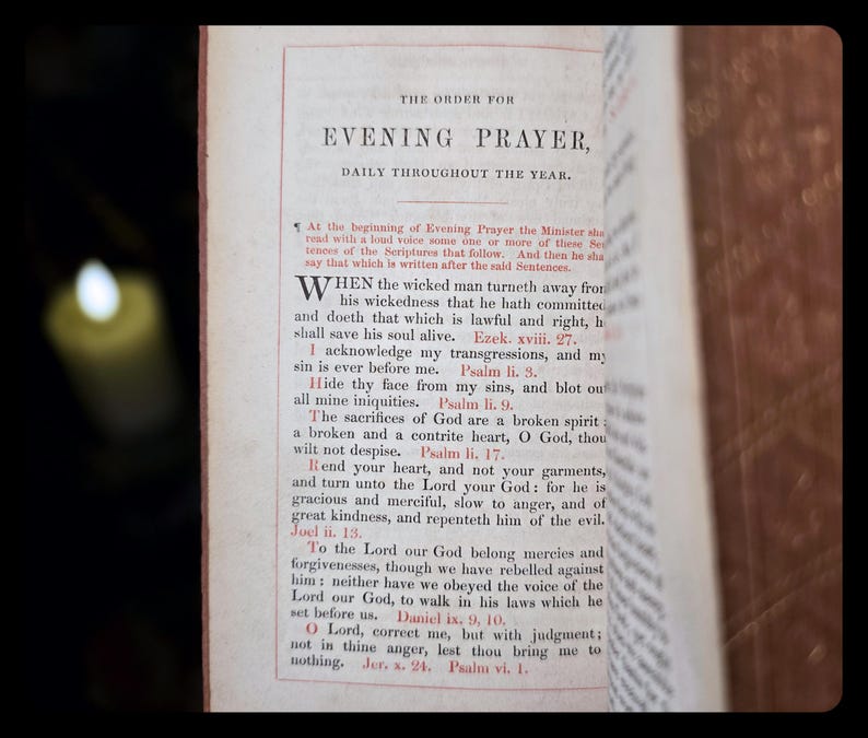 1849 Holy Prayer Book Old New Testament Spiritual Antique Catholic Christian Book Psalms