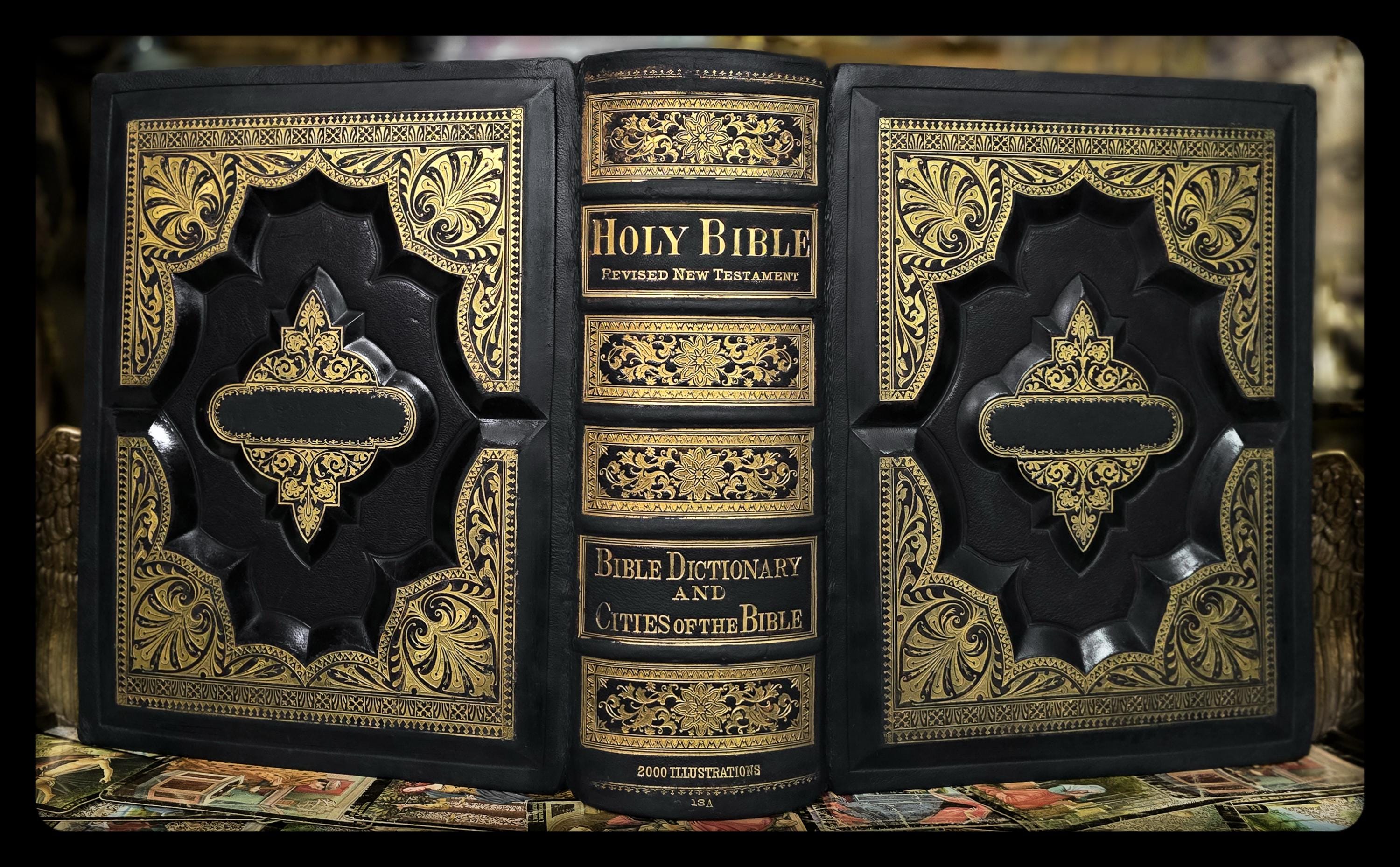 1883 Holy Bible Leonardo Da Vinci Art Old New Testament Spiritual