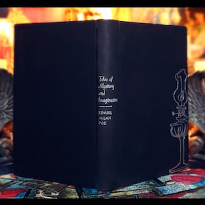 1957 EDGAR ALLAN POE Książka „Rzadkie wydanie brytyjskie” Opowieści o tajemnicach i wyobraźni Zabytkowa książka Edgara Allana Poe w prezencie