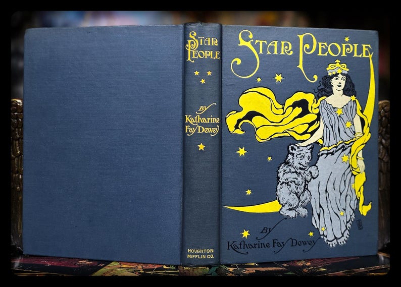 1910 Star People Fairy Tale Book Zodiac Astrology Antique Greek Mythology Book Astronomy Magic Art Artwork
