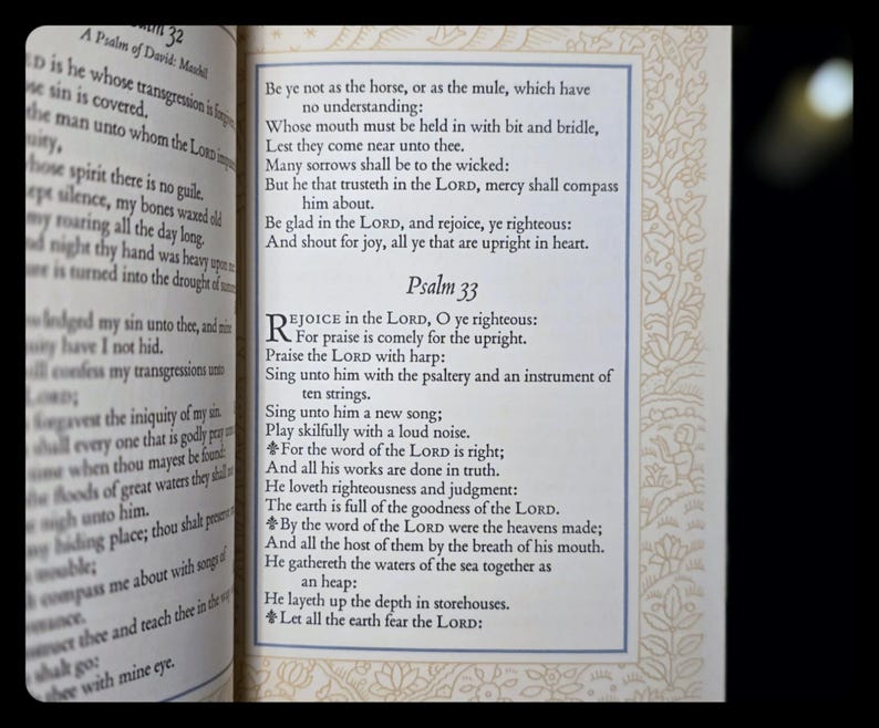 Book of Psalms King James Bible Old Testament Psalter Jesus Christ Christian Catholic Spiritual