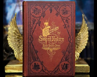 1874 Women Sacred History Witch of Endor Antique Book Mary Magdalene Holy Bible