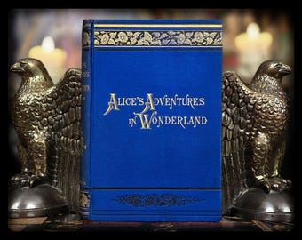 1882 Alice im Wunderland Buch, John Tenniel Illustrationen, antikes viktorianisches Märchen