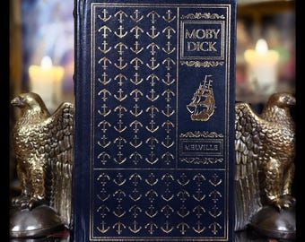 Libro de edición de coleccionista de cuero de Moby Dick, novela clásica de Herman Melville, tapa dura