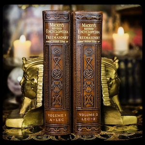 1929 Freemasonry Set Illuminati Book Antique Knights Templar Rosicrucian Occult Magic Masonic Mythology Metaphysical Masonry Art 33rd Gift