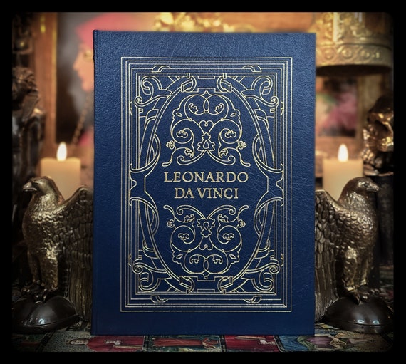 Leonardo Da Vinci Art Book: Leather Bound, 22K Gold Accents - Etsy