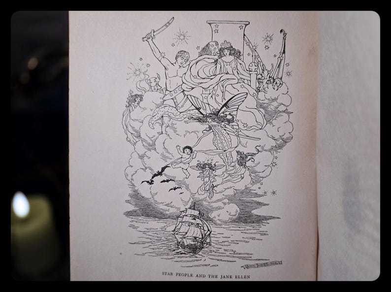1910 Star People Fairy Tale Book Zodiac Astrology Antique Greek Mythology Book Astronomy Magic Art Artwork