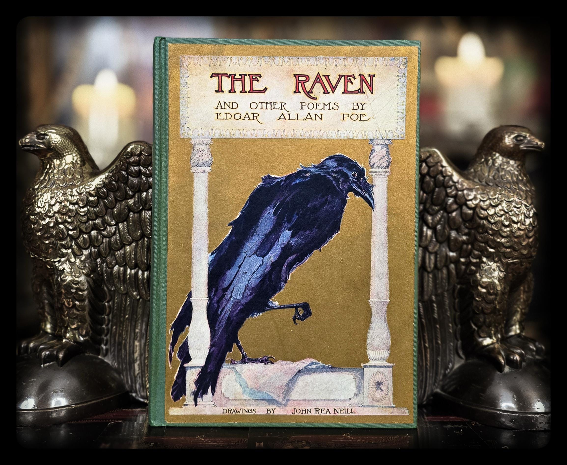 1910 Edgar Allan Poe the Raven First Edition Illustrated by John Rea ...