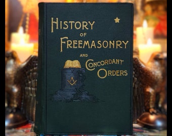 1891 Antique Freemasonry Book: Knights Templar, Magic Triangle