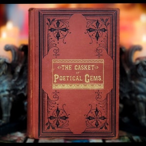 1880 Edgar Allan Poe le corbeau le cercueil « Très rare » Livre de poésie Sir Walter Scott Byron Dickens Antique vintage Edgar Allen Poe Book Poems