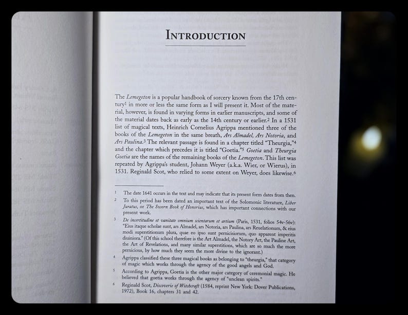 Lesser Key of Solomon Occult Grimoire, Magick Book Necromancy Witchcraft