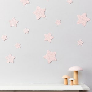 Pink Glitter Star Wall Decals – 22 Removable Wall Stickers