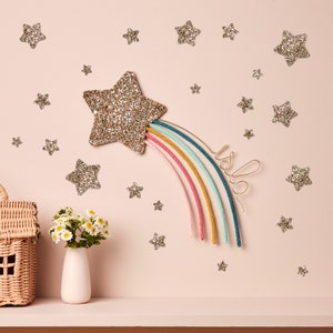Etoile filante brillante personnalisée en tricot et paillettes