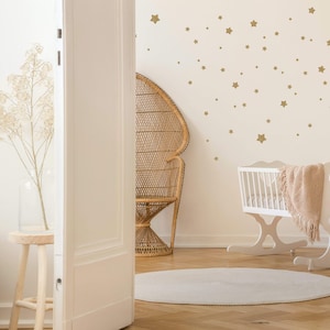Gold Glitter Star Wall Stickers® chunky glitter star decals non-shed nursery decor decals stick and peel Can be repositioned image 10