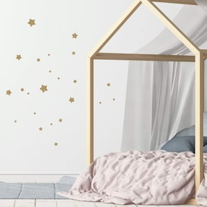 Gold Glitter Star Wall Stickers® chunky glitter star decals non-shed nursery decor decals stick and peel Can be repositioned image 9