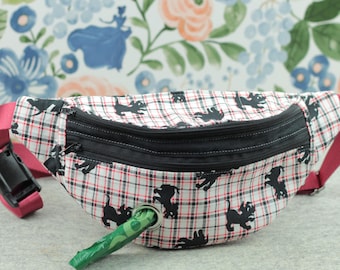 Plaid Dog Walker Fanny Pack, Treat / Poop Bag