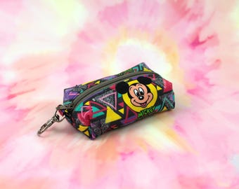 Retro 90s Mouse | Itty Bitty Boxy Bag Keychain - Coin Purse, Dice Bag, Mask Pouch