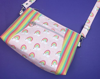 Mouse Rainbow Pink Pastel Sunshine Crossbody Bag