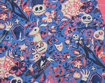 Nightmare Before Christmas Lilly Inspired 1 yd Fabric Custom Printed Cotton Woven Fabric Sewing Crafting Ears