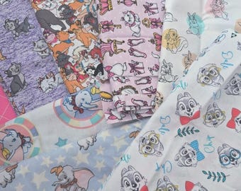 Furry Disney Friends Cotton Fabric Joann Fabrics over 3 yards for Ears Quilting Crafts