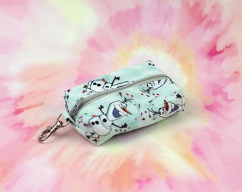 Silly Snowman | Itty Bitty Boxy Bag Keychain - Coin Purse, Dice Bag, Mask Pouch