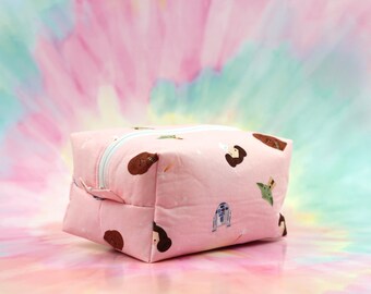 Pink Star Princess Box Bag, Zipper Bag - Ready To Ship