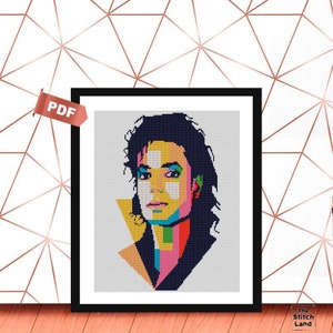 Michael Jackson cross stitch pattern - Downloadable PDF