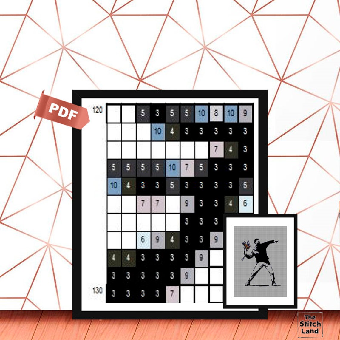 Banksy Cross Stitch Pattern - Downloadable PDF - Etsy Canada