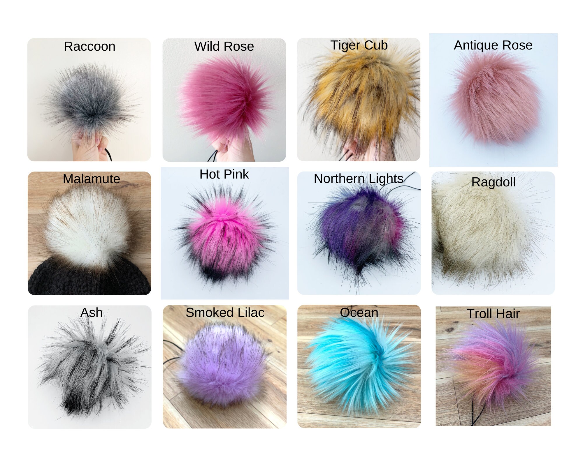 POM POM RACCOON ANTIQUE ROSE POM POM RACCOON ANTIQUE ROSE