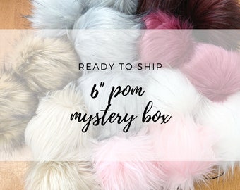 6" Mystery Box Luxury Faux Fur Pom Poms - Faux Fur Poms - Fake Fur Pompoms