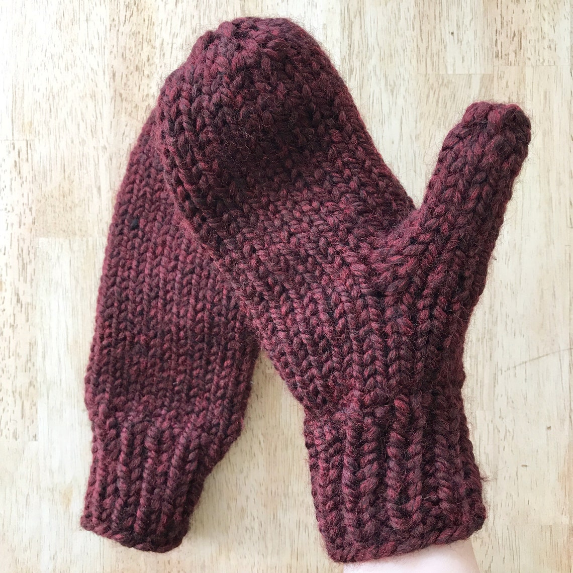 PATTERN Classic Chunky Knit Winter Mittens Beginner Mitten Etsy