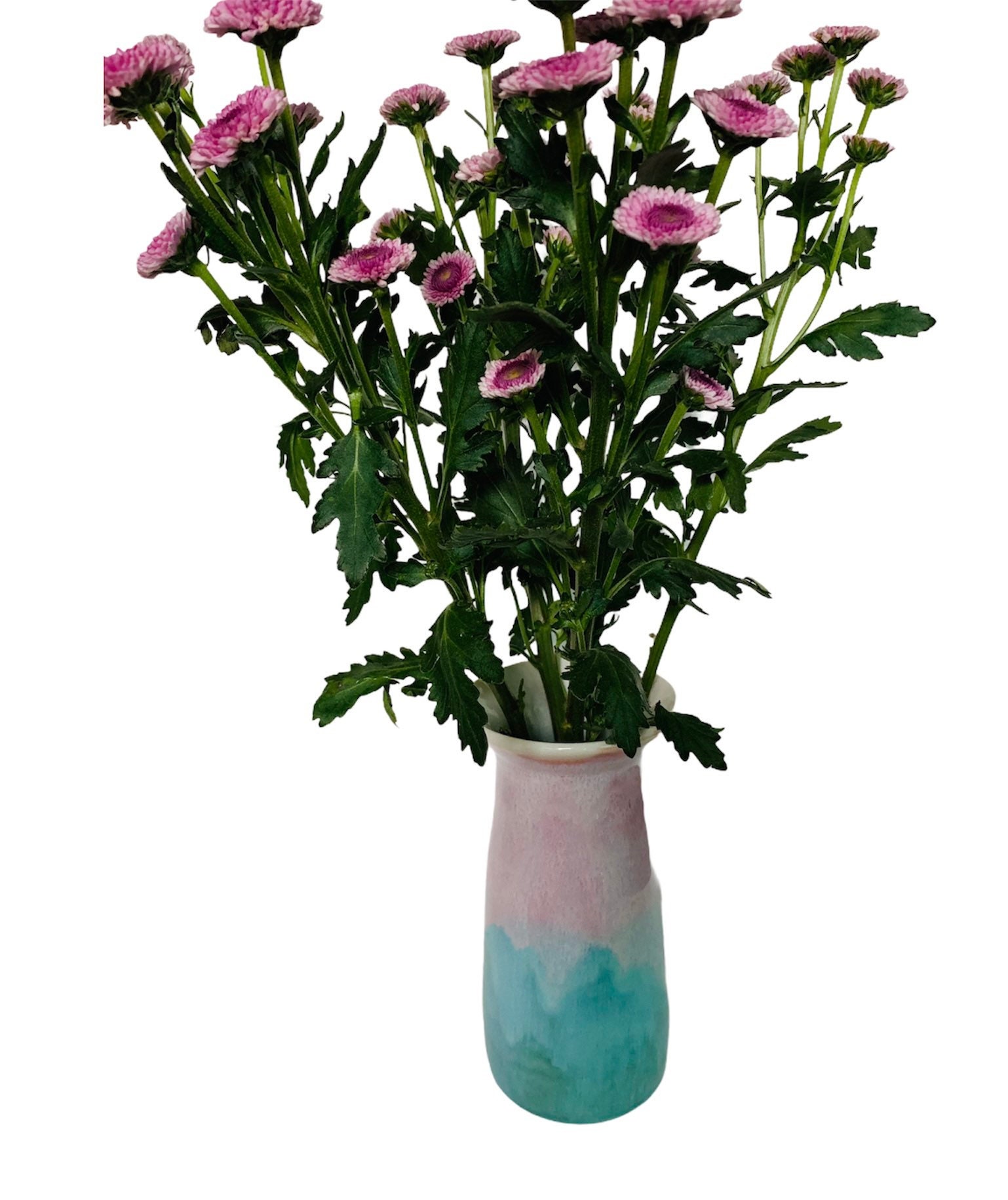 Handmade Flower vase pink and blue vase ceramic vase in | Etsy