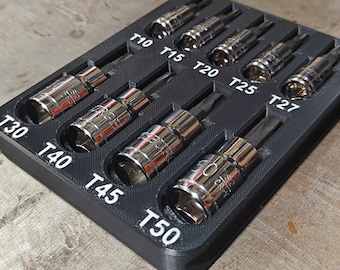 Harbor Freight Pittsburg 9 Piece Torx Socket Storage Tray Holder Tool Box Organizer Low Profile Toolbox Organization