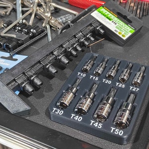 Harbor Freight Pittsburg 9 Piece Torx Socket Storage Tray Holder Tool ...