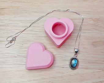 Tiny Heart Shaped Box: Pink PLA Keepsake Container