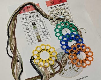 12 Color Floss Organizer: Cross-Stitch Embroidery Thread Holder